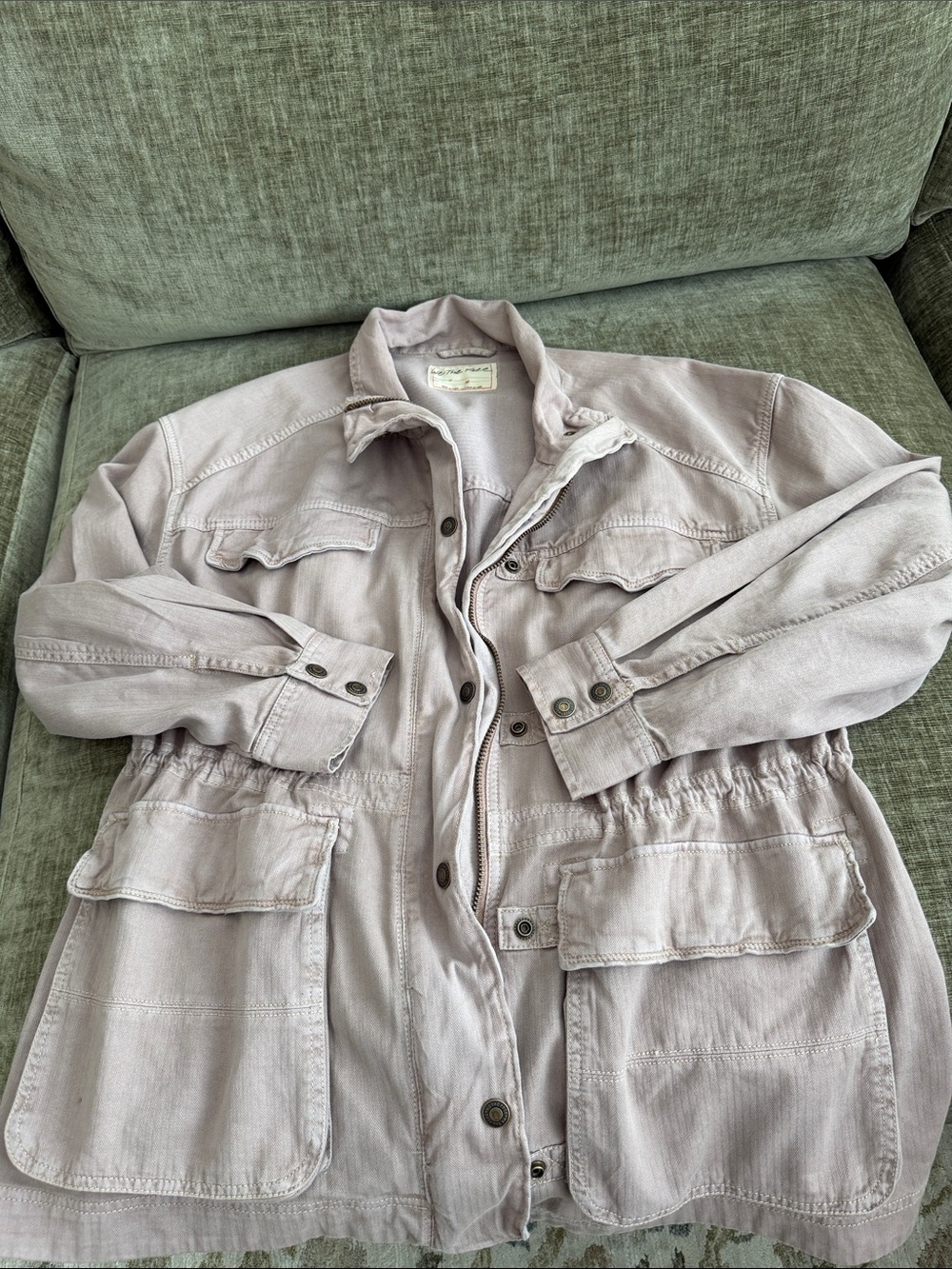 Light Taupe Utility Jacket for Women - Casual Field Coat